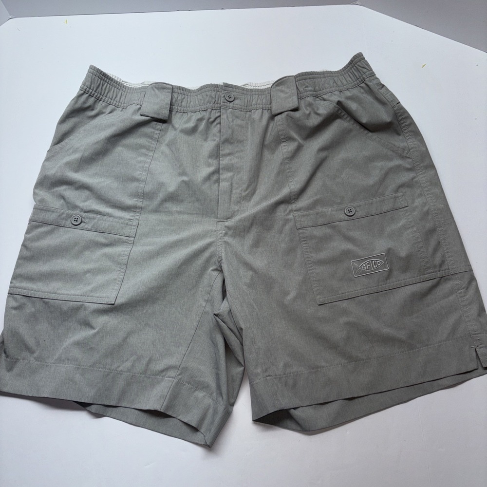AFTCO M01 Original Fishing Cargo Shorts Gray Nylon Size 40 Men's‎ Classic Fit